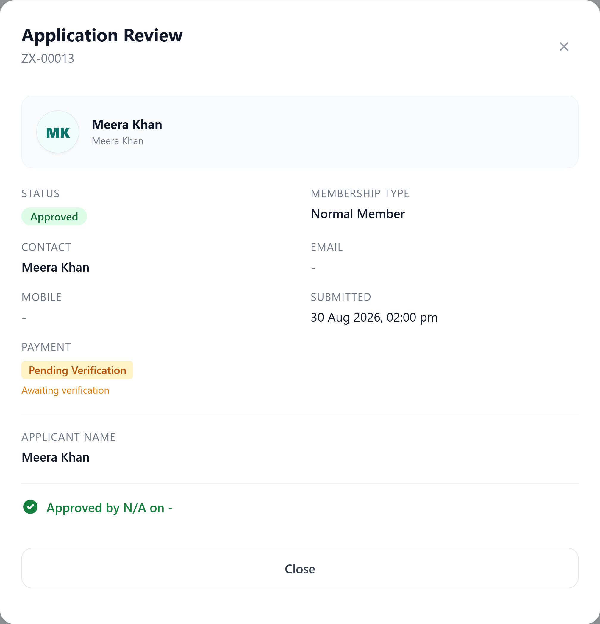 Application Review With Payment Verification